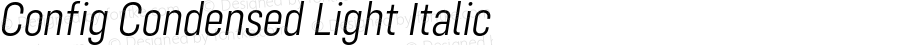 Config Condensed Light Italic