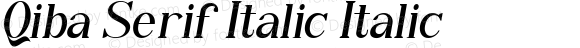 Qiba Serif Italic Italic Version 1.000