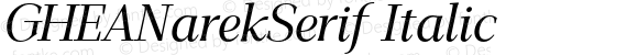 GHEANarekSerif Italic