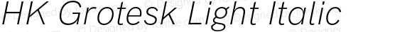 HK Grotesk Light Italic