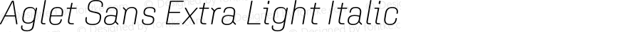 Aglet Sans Extra Light Italic