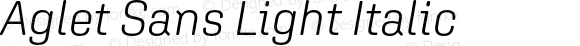 Aglet Sans Light Italic