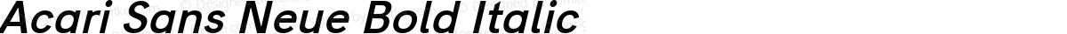 Acari Sans Neue Bold Italic