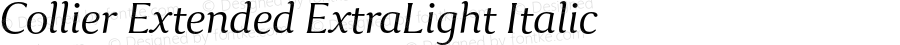 Collier Extended ExtraLight Italic