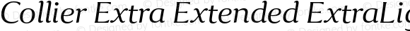 Collier Extra Extended ExtraLight Italic