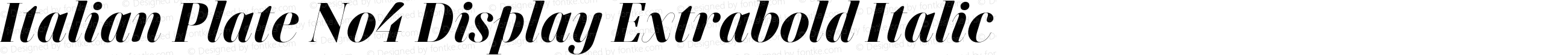 Italian Plate No4 Display Extrabold Italic