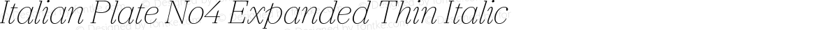 Italian Plate No4 Expanded Thin Italic