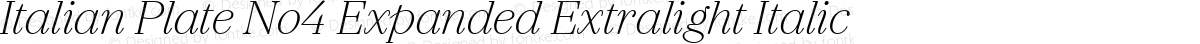 Italian Plate No4 Expanded Extralight Italic