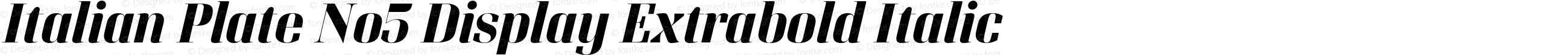 Italian Plate No5 Display Extrabold Italic