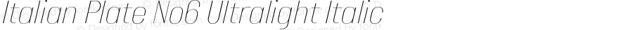 ItalianPlateNo6-UltralightItalic