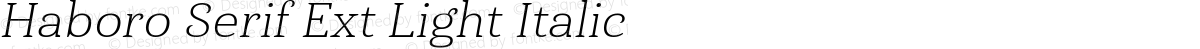 Haboro Serif Ext Light Italic