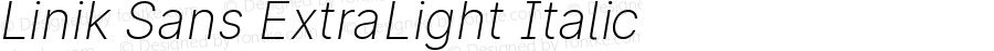 Linik Sans ExtraLight Italic