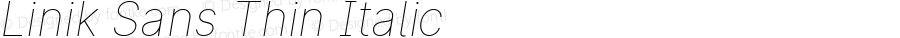 Linik Sans Thin Italic