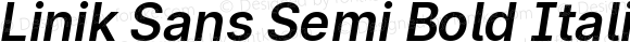Linik Sans Semi Bold Italic