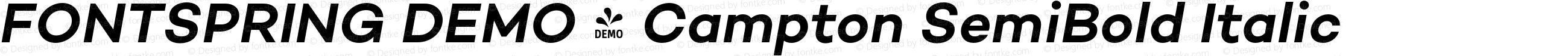 FONTSPRING DEMO - Campton SemiBold Italic