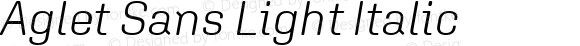 Aglet Sans Light Italic