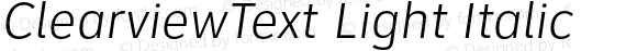 ClearviewText Light Italic