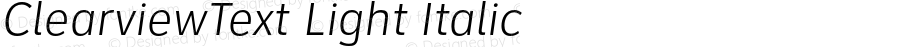 ClearviewText Light Italic