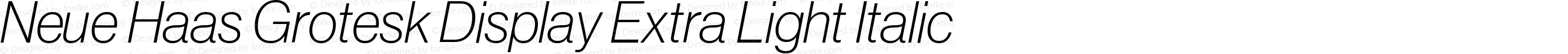 Neue Haas Grotesk Display Extra Light Italic