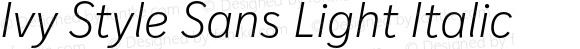 Ivy Style Sans Light Italic