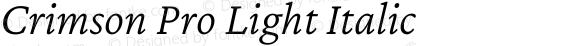 Crimson Pro Light Italic