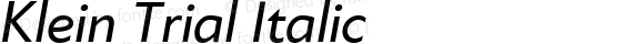 Klein Trial Italic