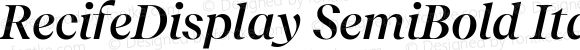 RecifeDisplay SemiBold Italic