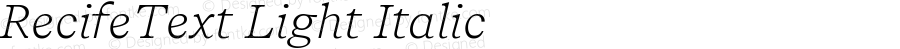 RecifeText Light Italic