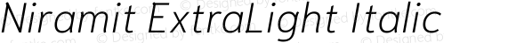 Niramit ExtraLight Italic