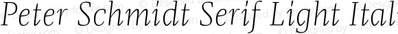 Peter Schmidt Serif Light Italic