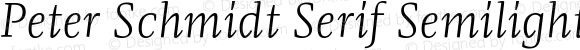Peter Schmidt Serif Semilight Italic