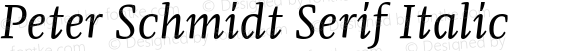 Peter Schmidt Serif Italic