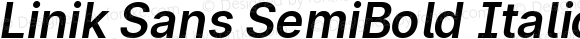 Linik Sans SemiBold Italic