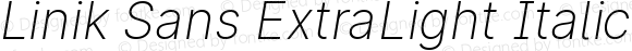 Linik Sans ExtraLight Italic