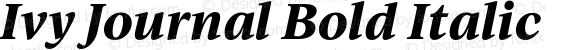 Ivy Journal Bold Italic