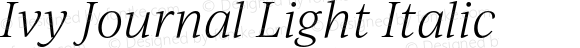 Ivy Journal Light Italic