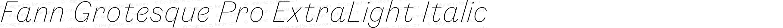 Fann Grotesque Pro ExtraLight Italic