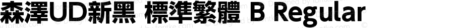 森澤UD新黑 標準繁體 B Regular Version 1.002;PS 1;hotconv 16.6.54;makeotf.lib2.5.65590