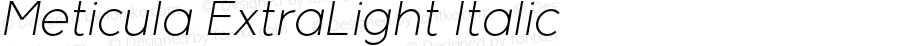 Meticula ExtraLight Italic