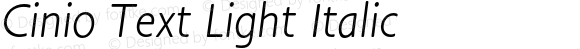 Cinio Text Light Italic