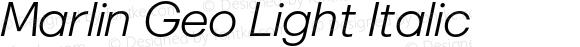 Marlin Geo Light Italic