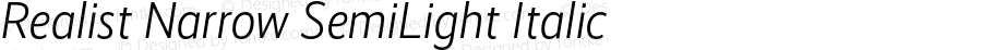 Realist Narrow SemiLight Italic