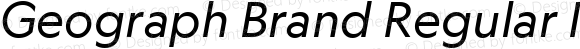 Geograph Brand Regular Italic