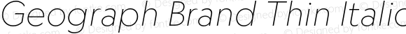 Geograph Brand Thin Italic