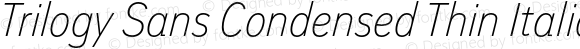 Trilogy Sans Condensed Thin Italic