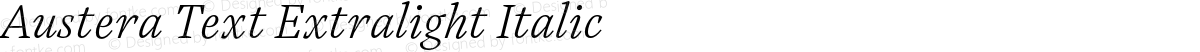 Austera Text Extralight Italic