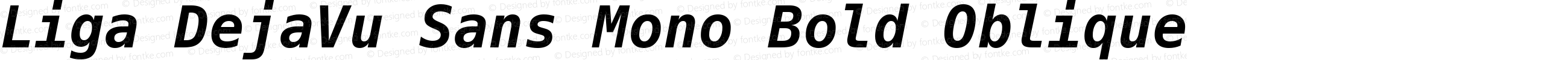 Liga DejaVu Sans Mono Bold Oblique