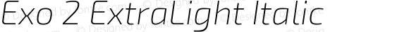 Exo 2 ExtraLight Italic