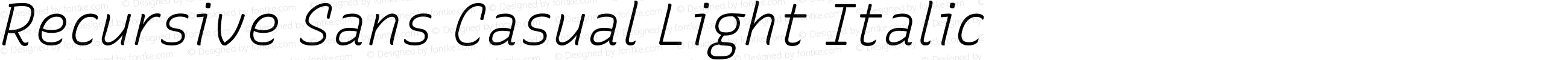 Recursive Sans Casual Light Italic