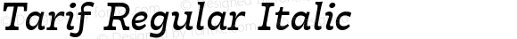 Tarif Regular Italic